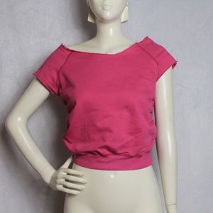 Hot Pink Raw Edge Sweatshirt NWOT
